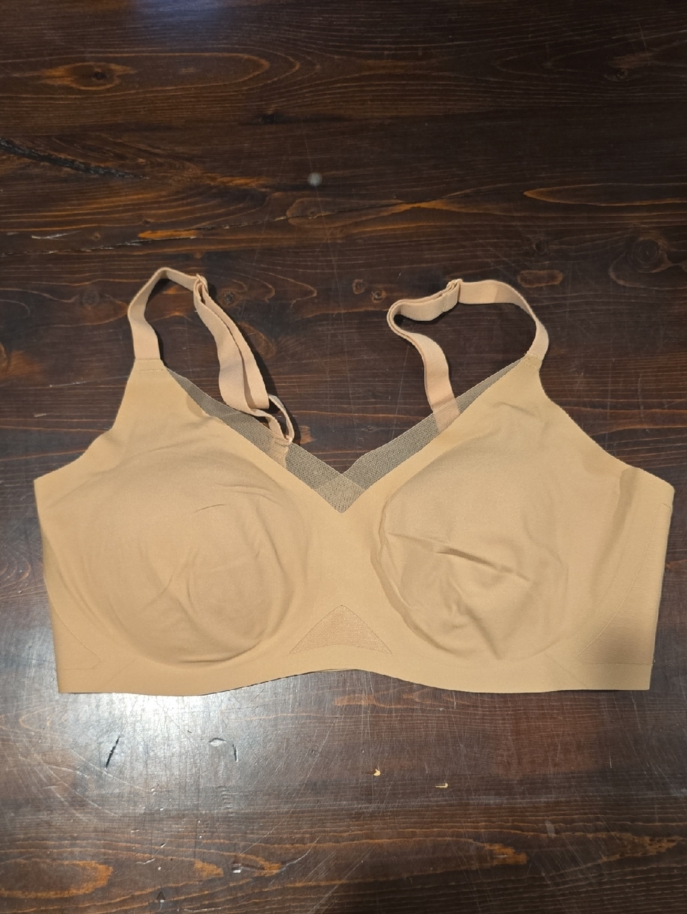 Honeylove Silhouette Bra Tan Nude Wireless Support Size Large